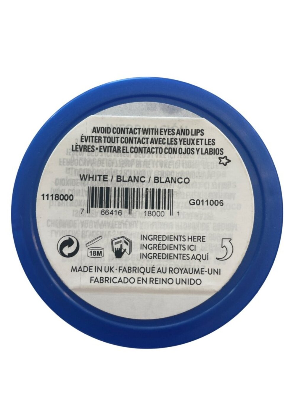 Snazaroo Classic White Face Paint 18.8g Prof-Grade Parties Costumes SEALED NEW - Picture 3 of 3